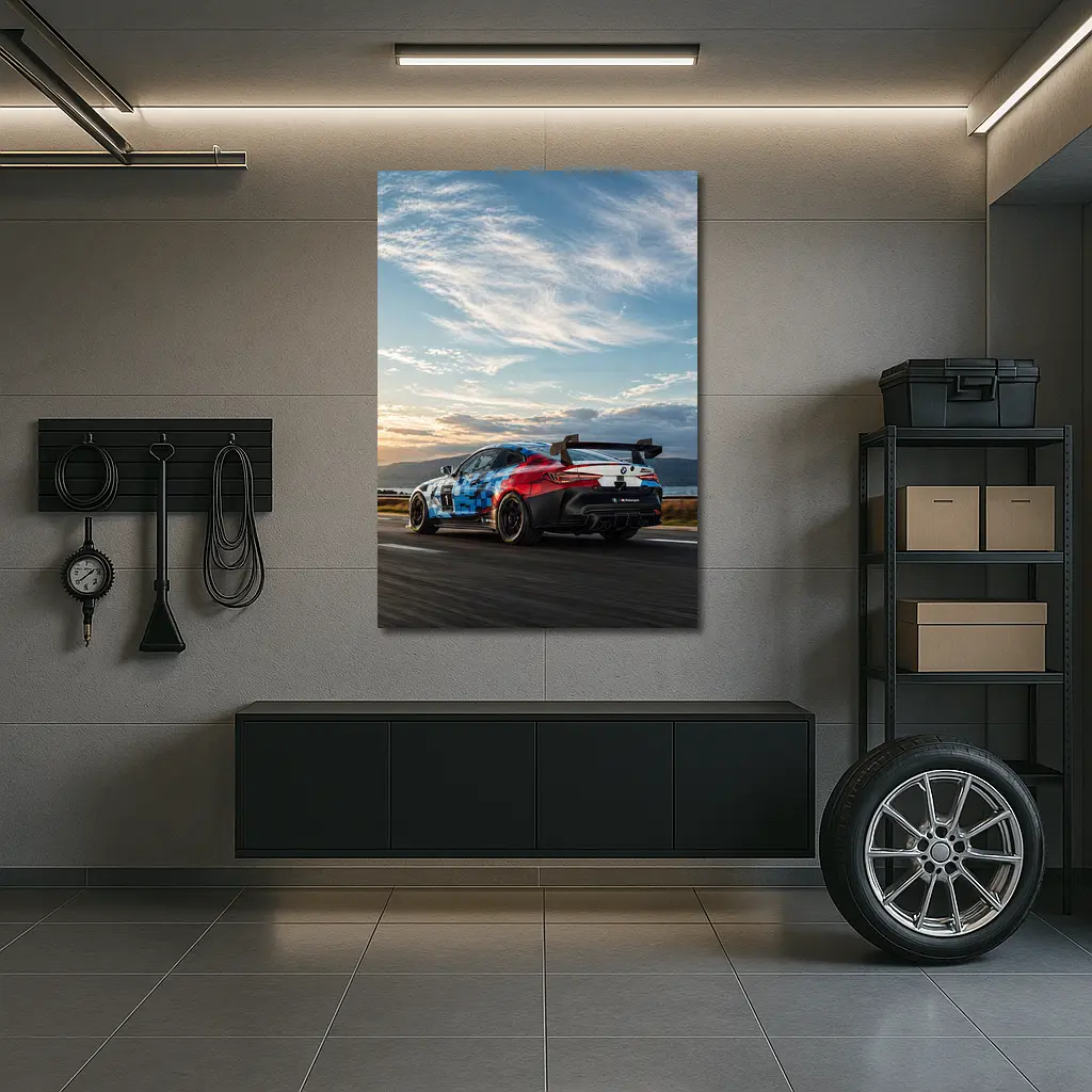 BMW M4 GT4 Racing on Open Road – Wall Art