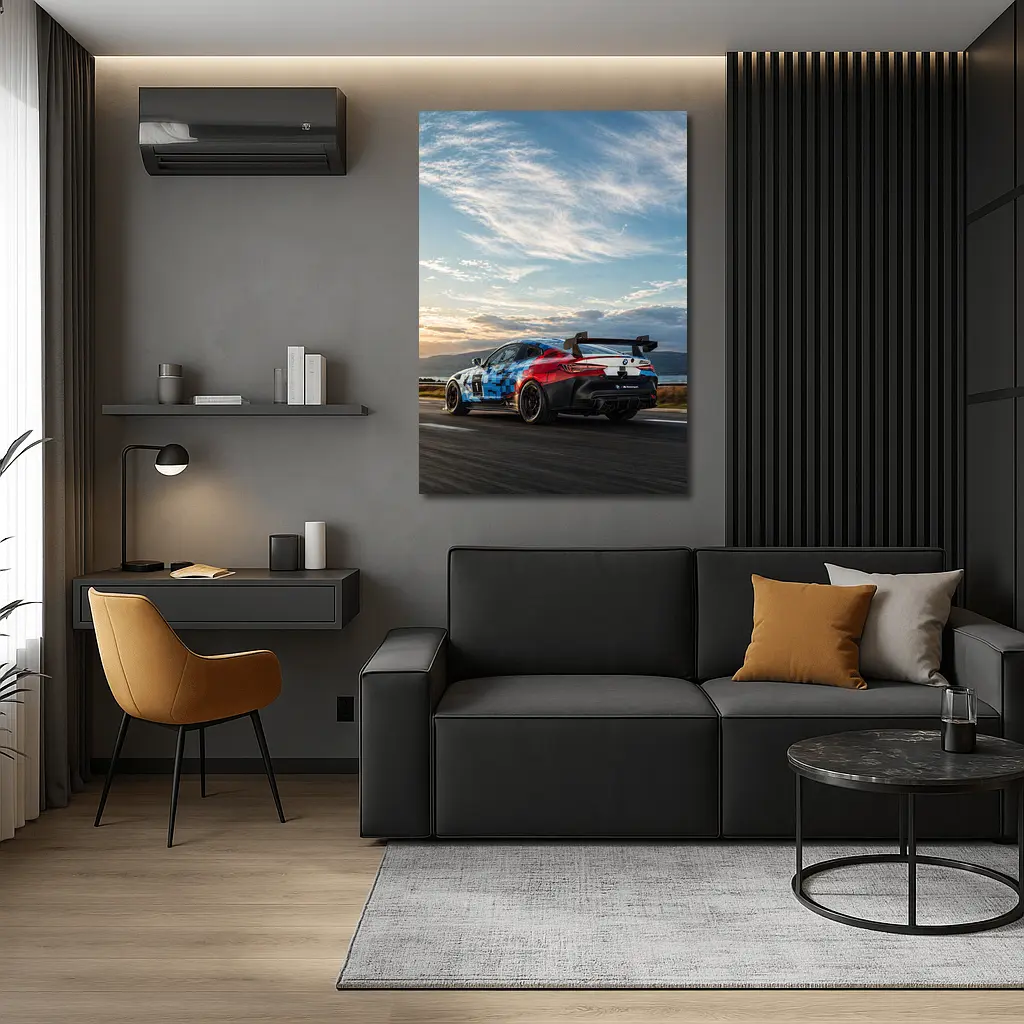 BMW M4 GT4 Racing on Open Road – Wall Art
