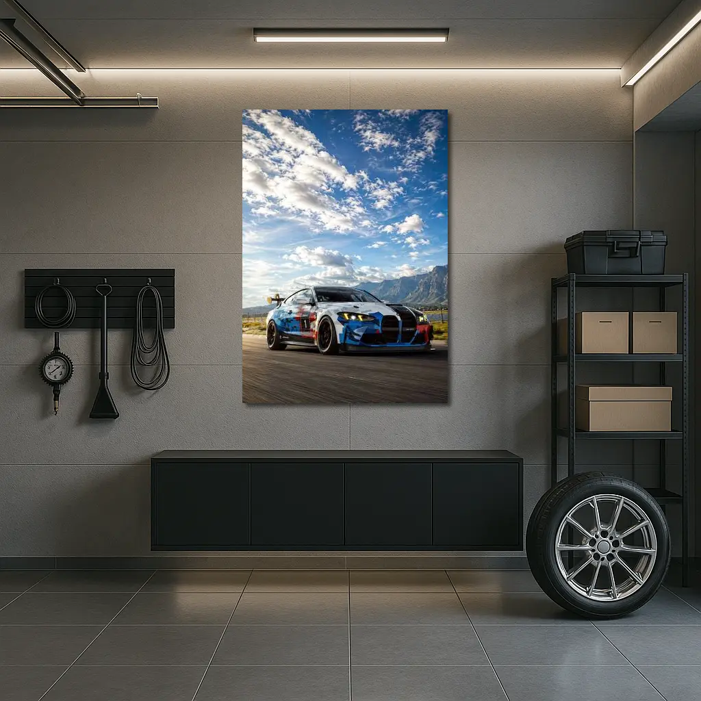 BMW M4 GT4 Race Car On Track – Wall Art