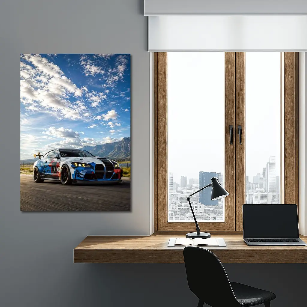 BMW M4 GT4 Race Car On Track – Wall Art