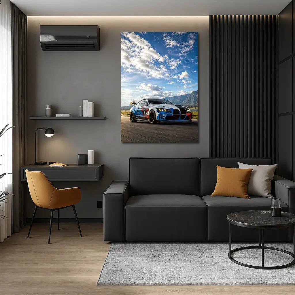 BMW M4 GT4 Race Car On Track – Wall Art