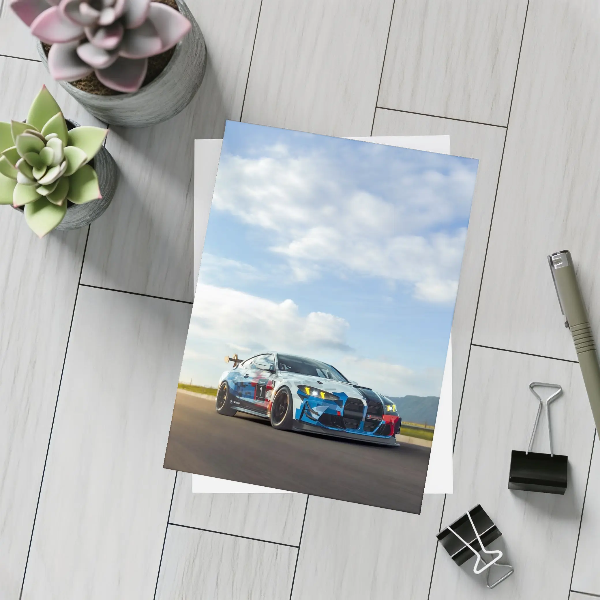 BMW M4 GT4 Race Car On Track – Postcards