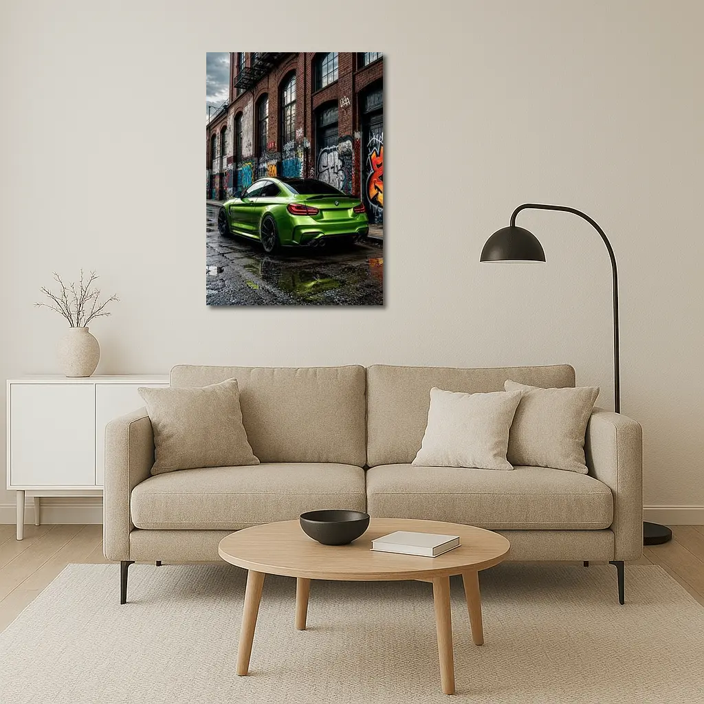BMW M4 Green Coupe Urban Graffiti Street – Wall Art