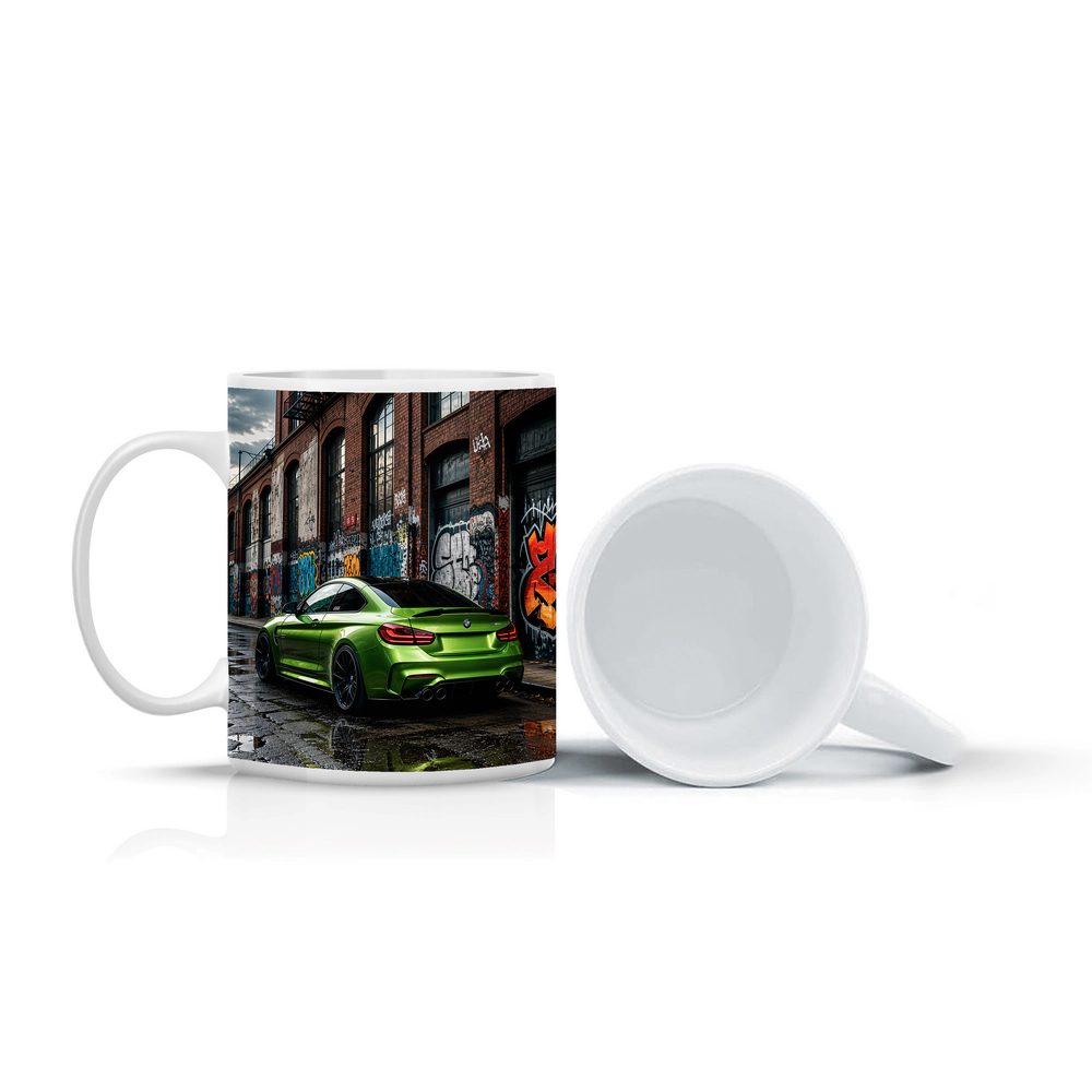 BMW M4 Green Coupe Urban Graffiti Street – Mugs