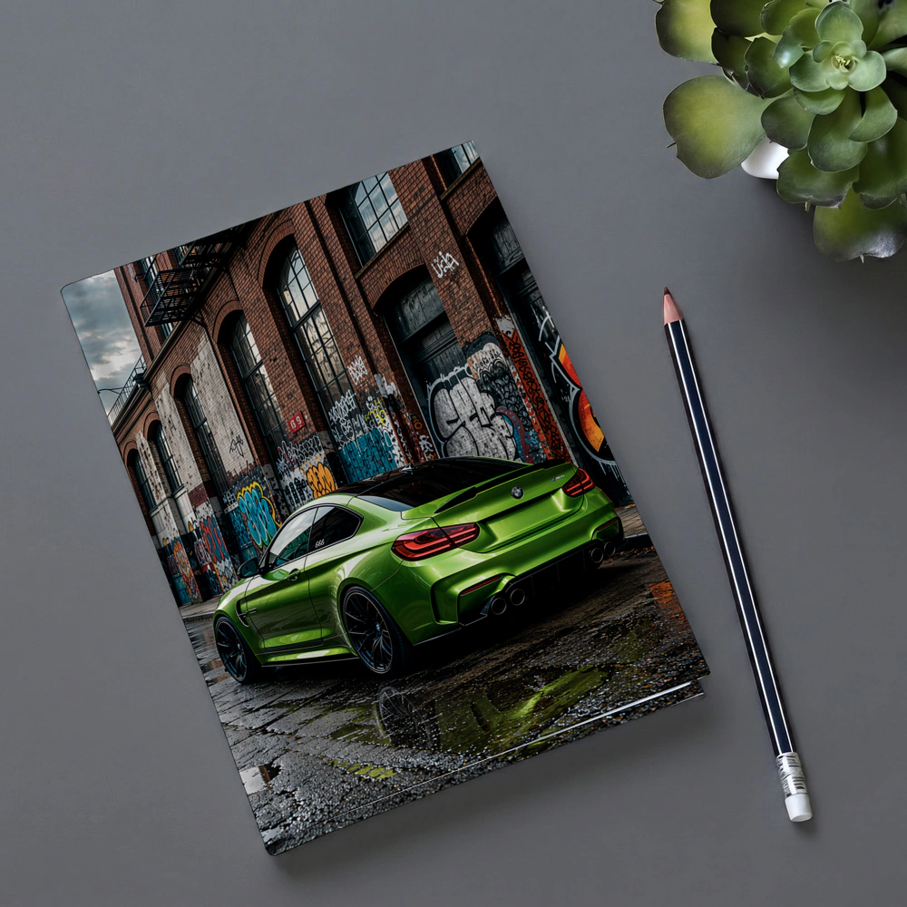 BMW M4 Green Coupe Urban Graffiti Street – Notebooks