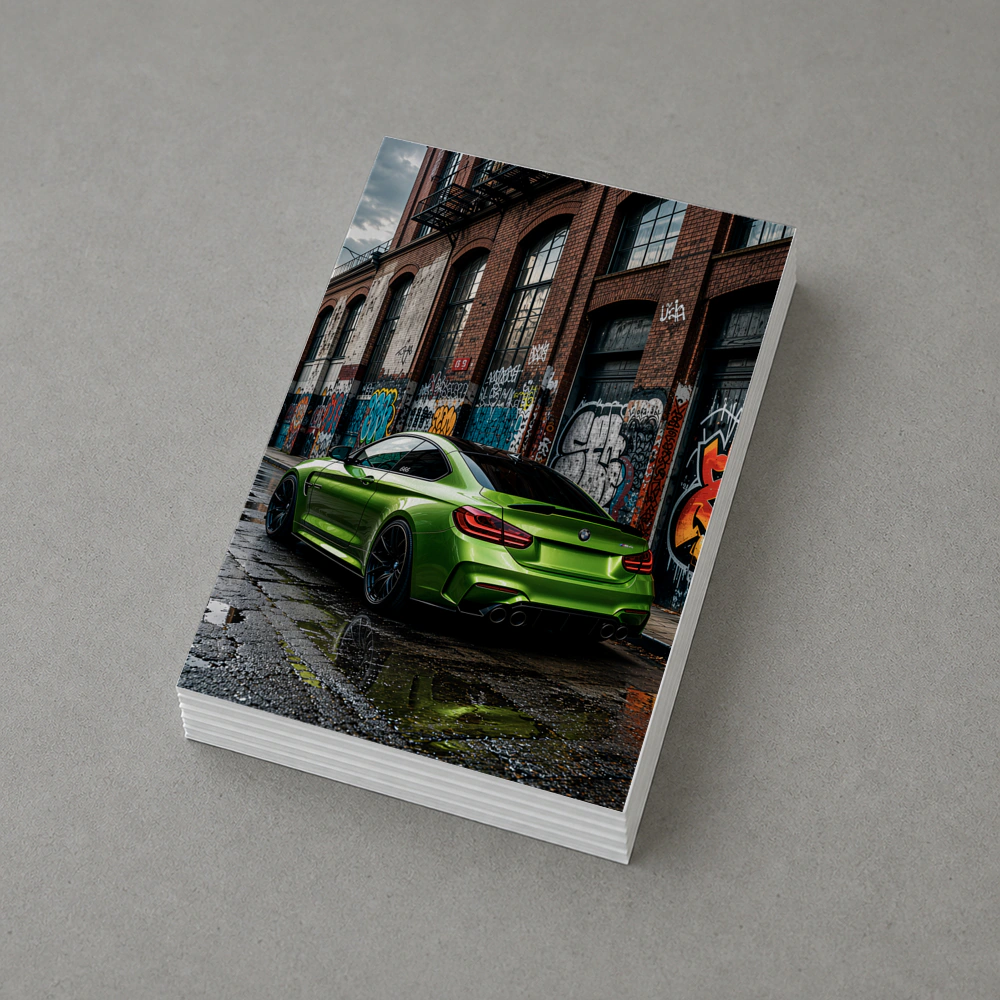 BMW M4 Green Coupe Urban Graffiti Street – Postcards