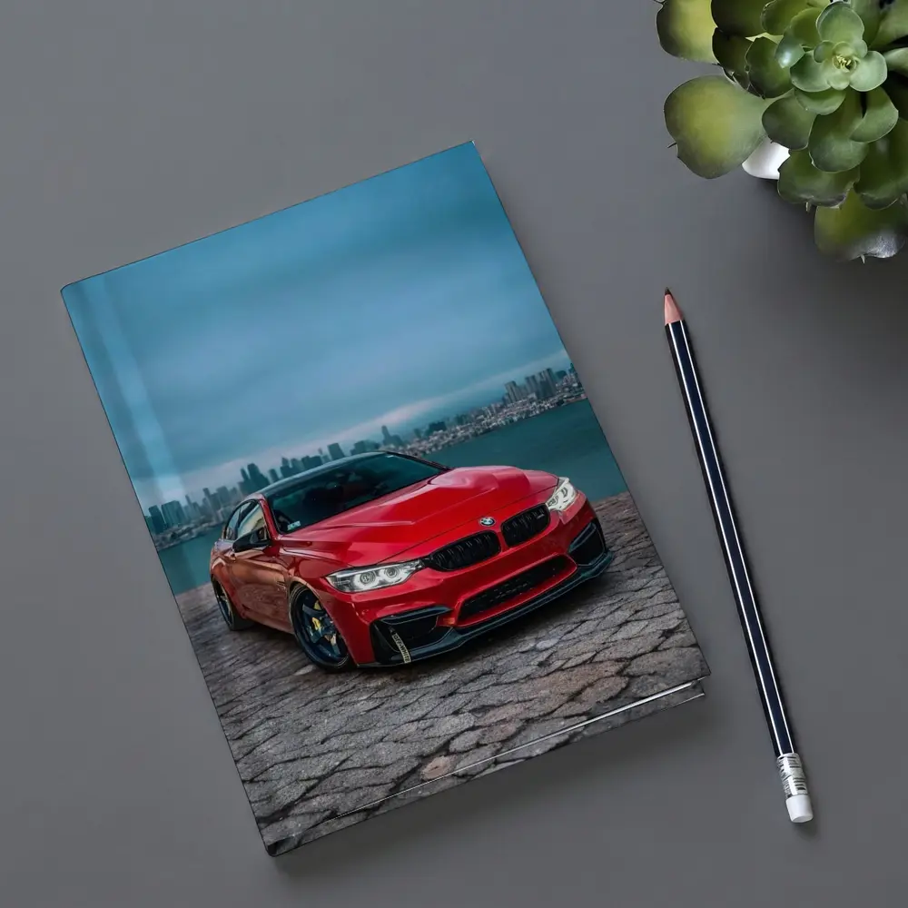 Red BMW M4 City Skyline Background – Notebooks