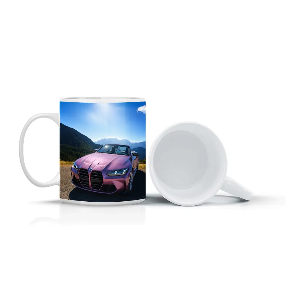 BMW M4 Convertible Pink Mountain Sunny Day – Mugs