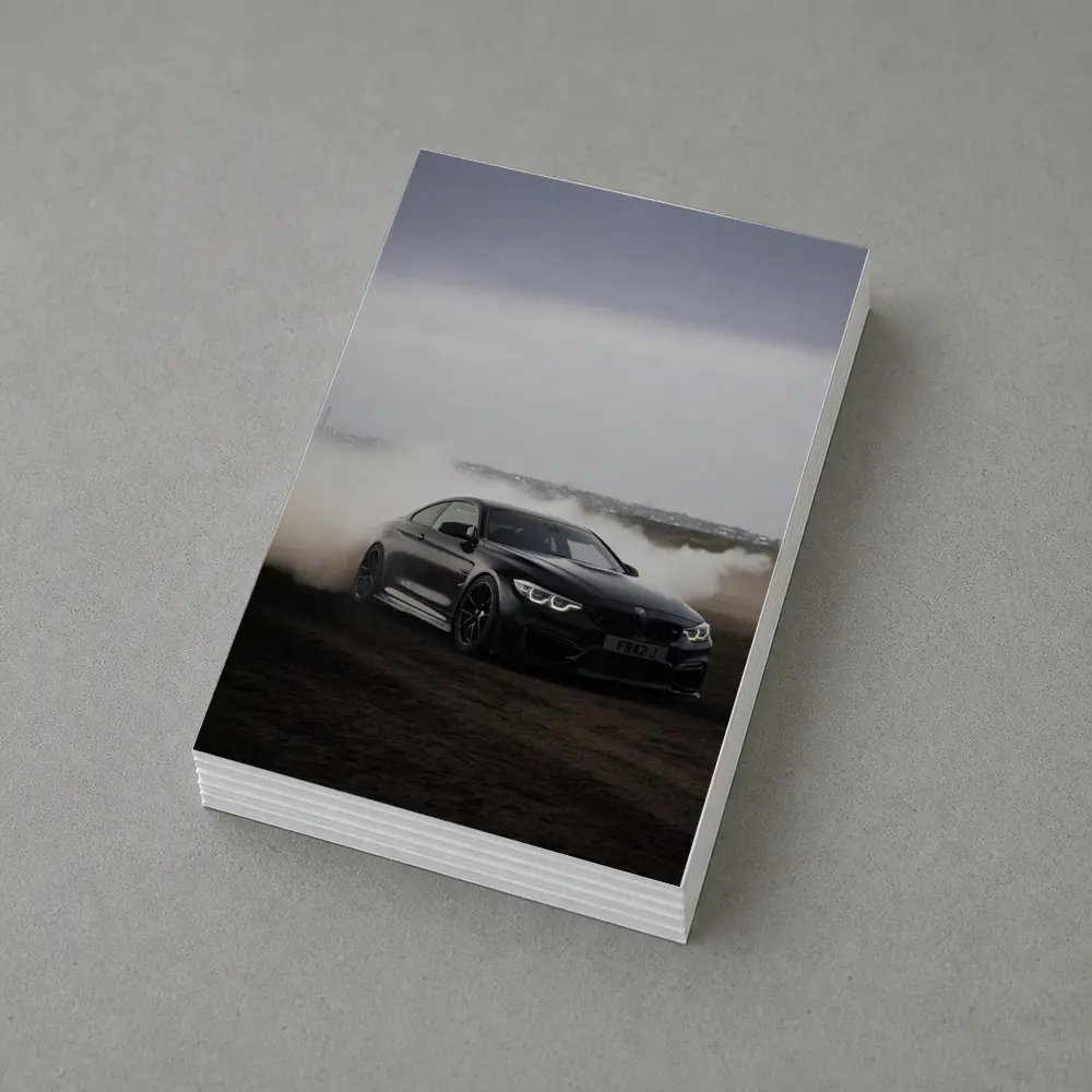 BMW M4 Black Burnout Smoky Drift – Postcards