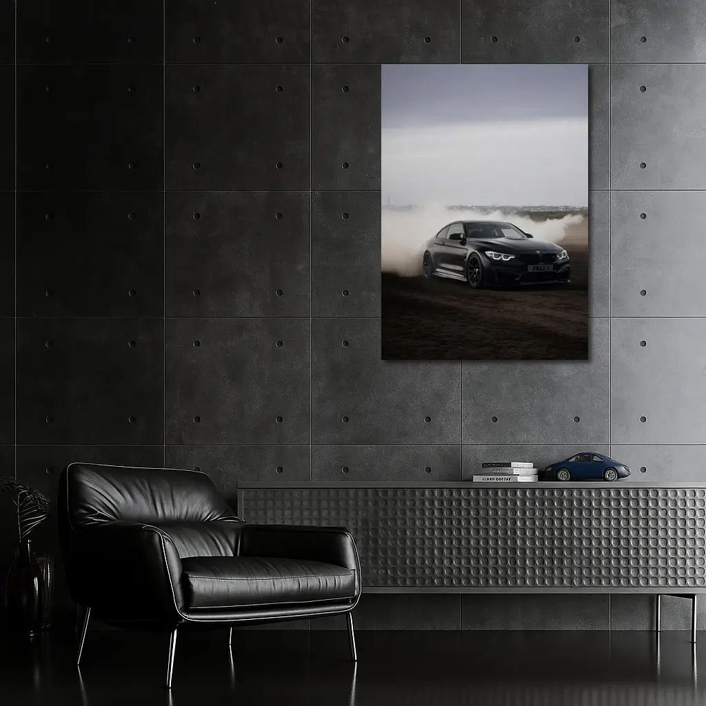 BMW M4 Black Burnout Smoky Drift – Wall Art