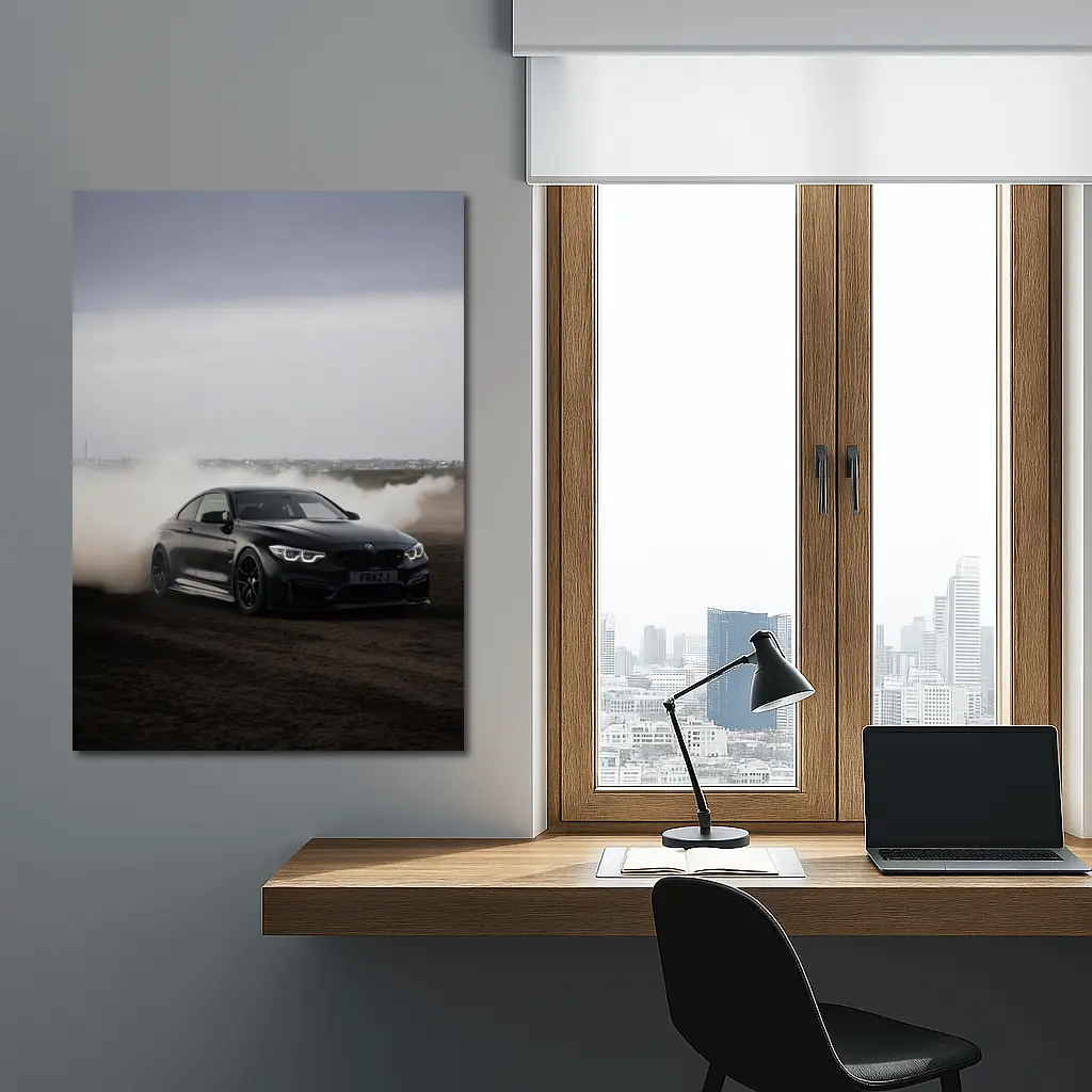 BMW M4 Black Burnout Smoky Drift – Wall Art