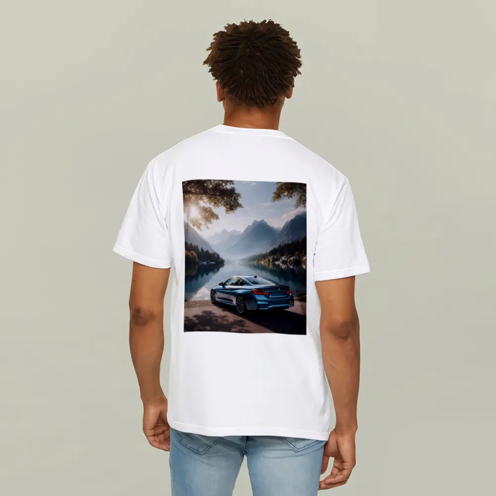 BMW M4 Coupe Parked By Mountain Lake – T-Shirts