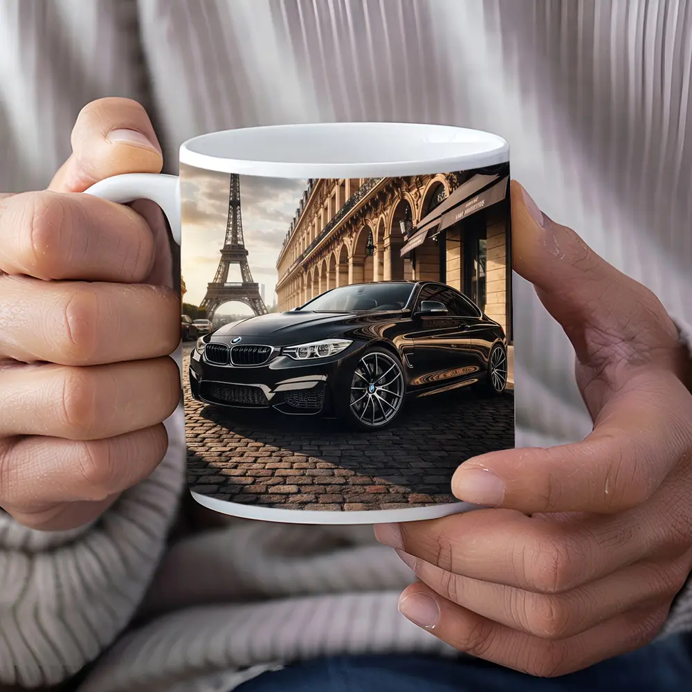 BMW M4 Black Coupe Paris Eiffel Tower – Mugs