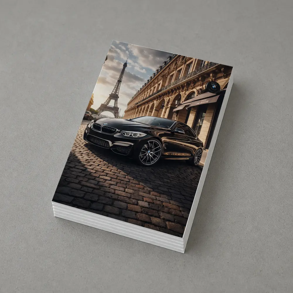 BMW M4 Black Coupe Paris Eiffel Tower – Postcards