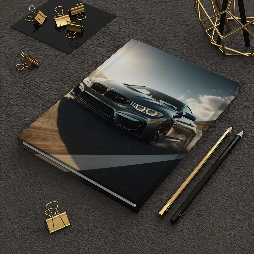 BMW M4 Dark Gray Racing on Open Road – Notebooks