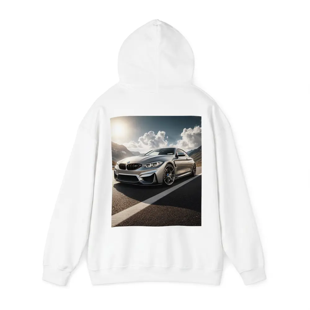 BMW M4 Silver Coupe Mountain Road – Hoodies