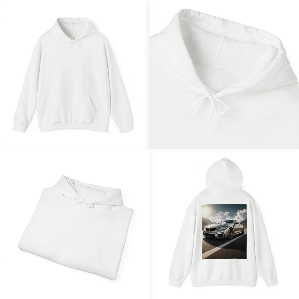 BMW M4 Silver Coupe Mountain Road – Hoodies