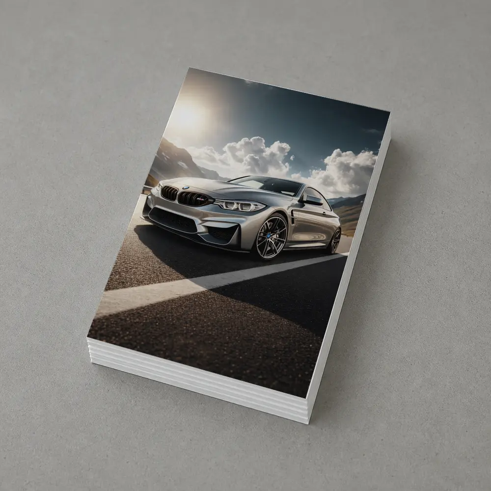 BMW M4 Silver Coupe Mountain Road – Postcards