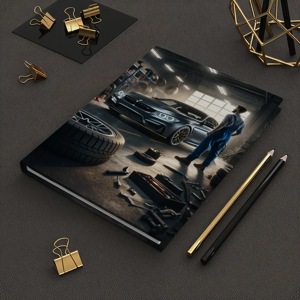 BMW M4 Mechanic Workshop Garage Scene – Notebooks