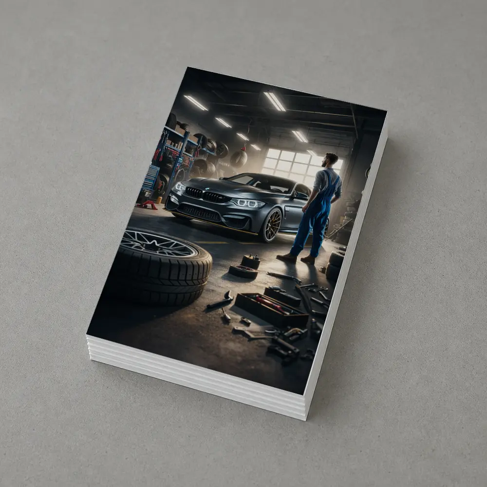 BMW M4 Mechanic Workshop Garage Scene – Postcards