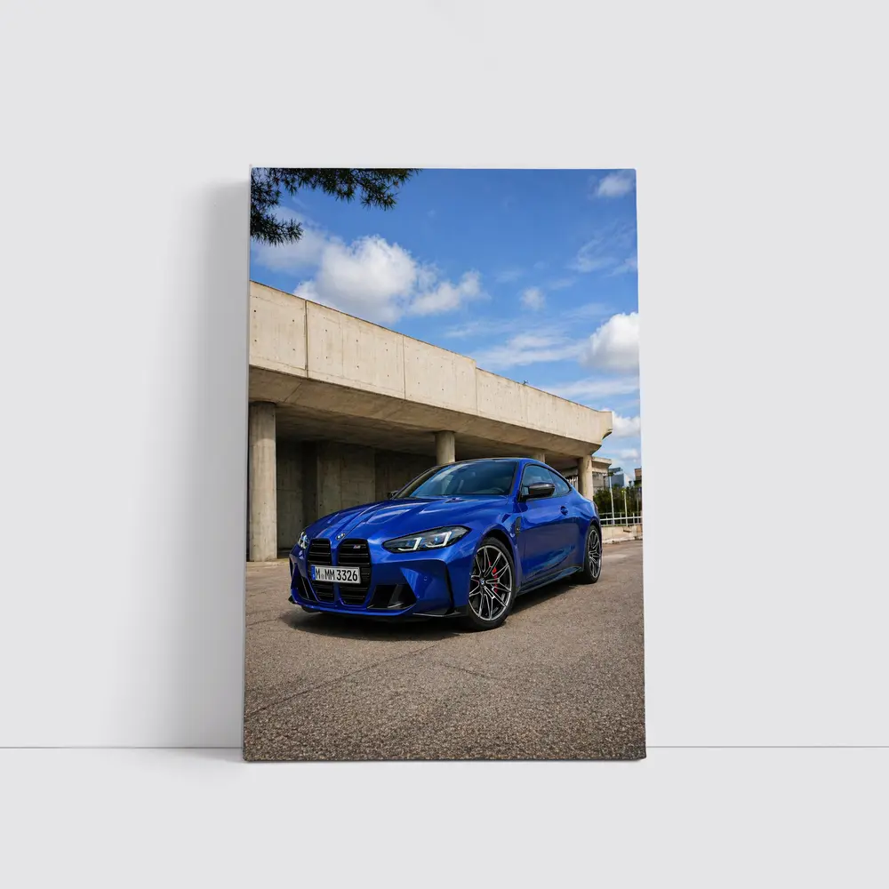 BMW M4 Blue Coupe Concrete Architecture – Wall Art