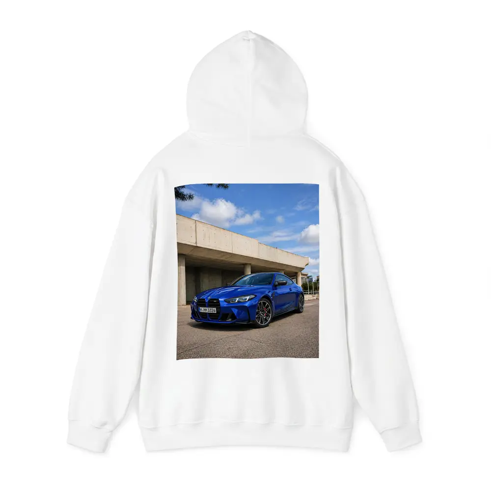 BMW M4 Blue Coupe Concrete Architecture – Hoodies