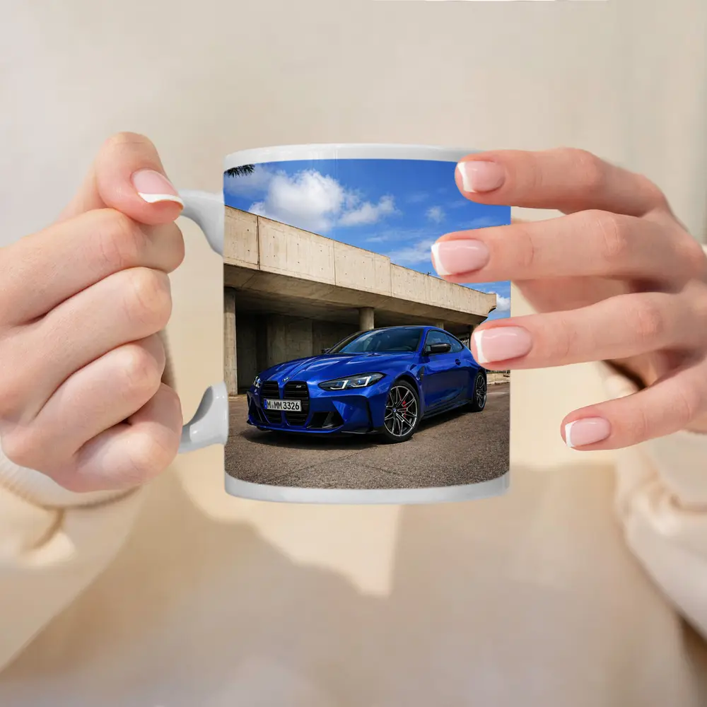 BMW M4 Blue Coupe Concrete Architecture – Mugs