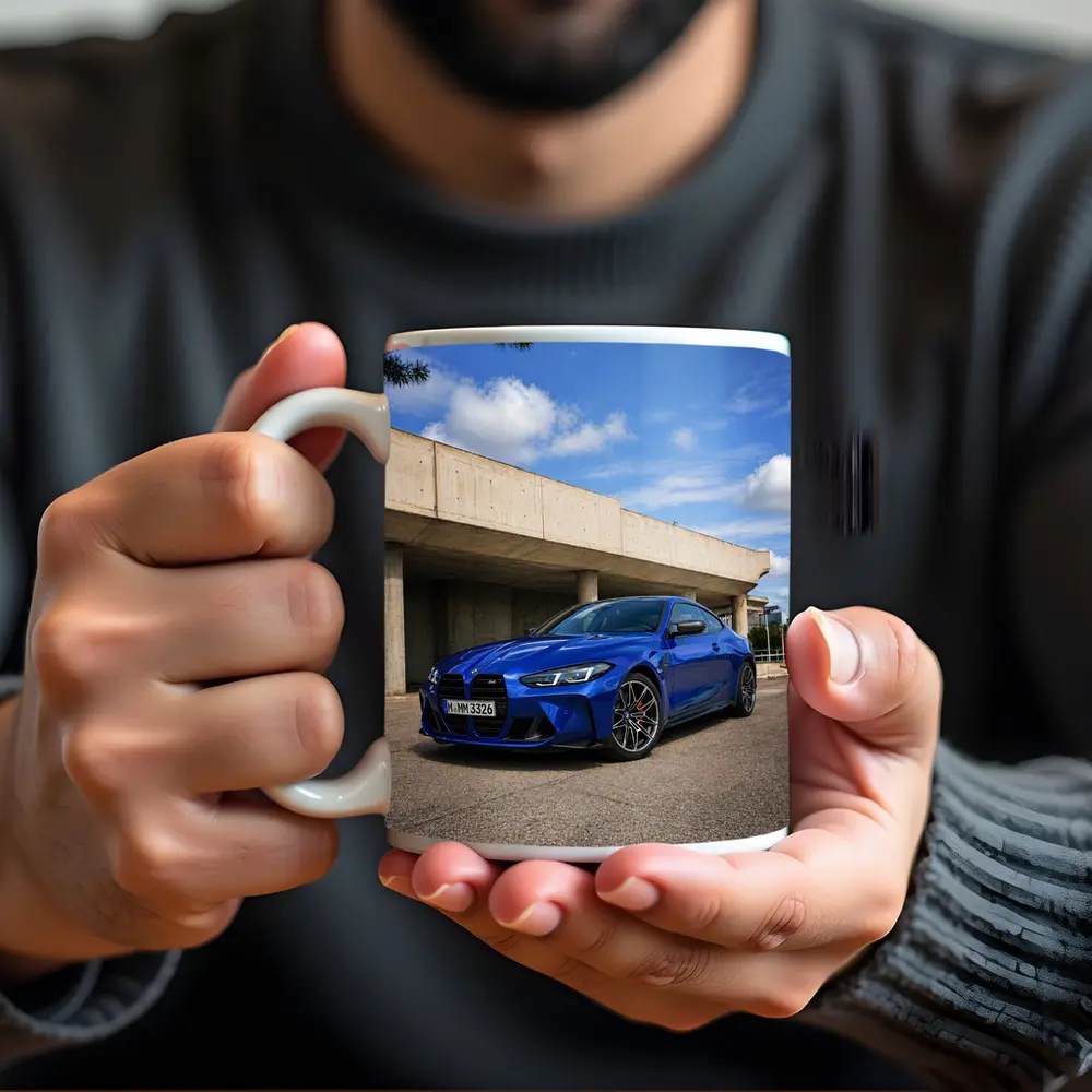 BMW M4 Blue Coupe Concrete Architecture – Mugs