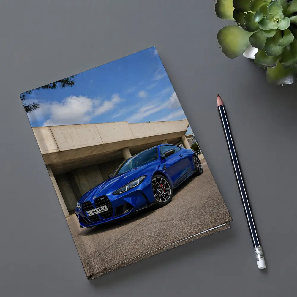 BMW M4 Blue Coupe Concrete Architecture – Notebooks