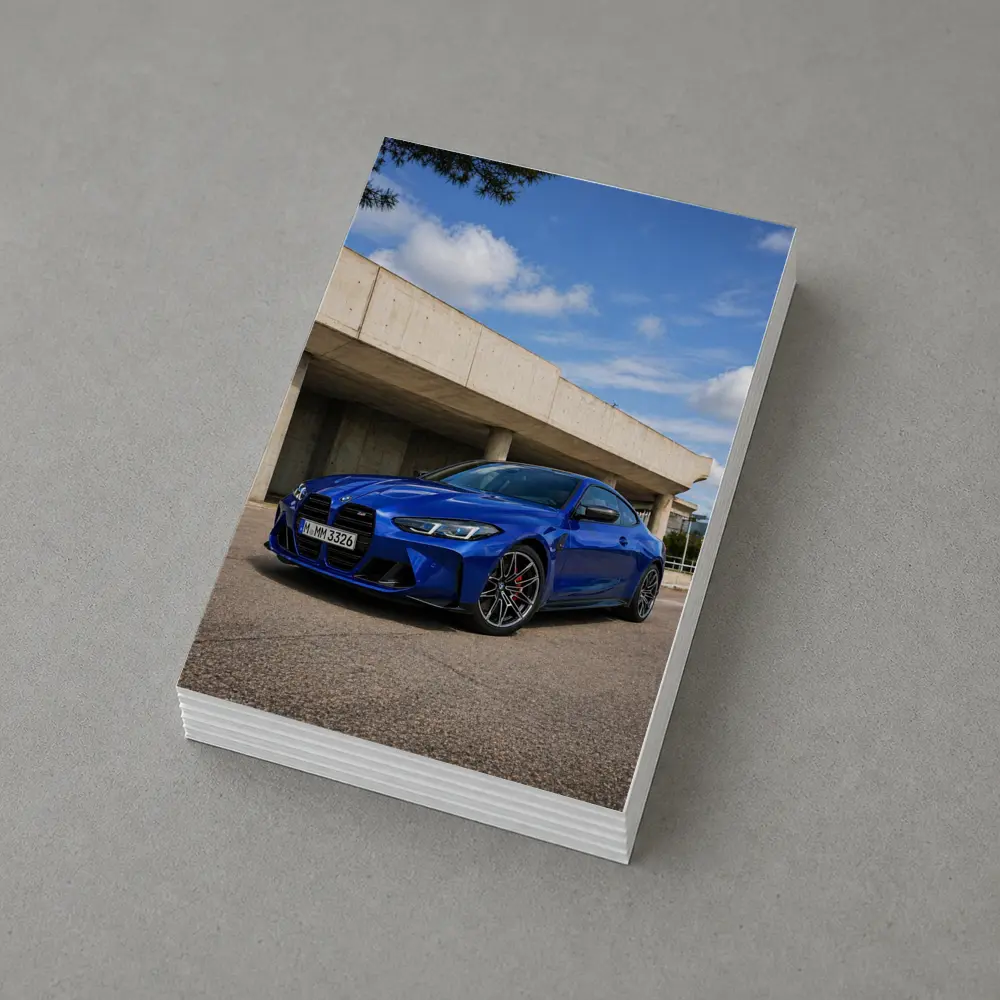 BMW M4 Blue Coupe Concrete Architecture – Postcards