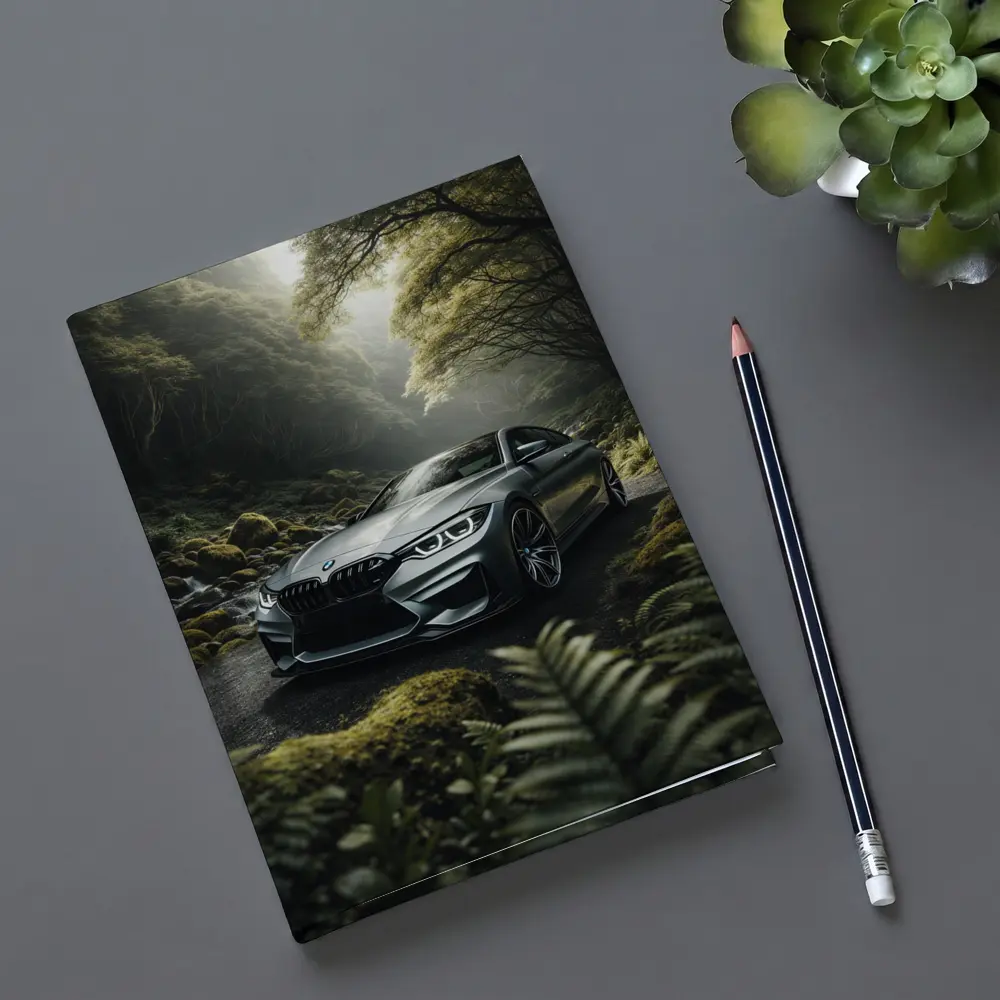BMW M4 Gray Coupe Forest Road – Notebooks