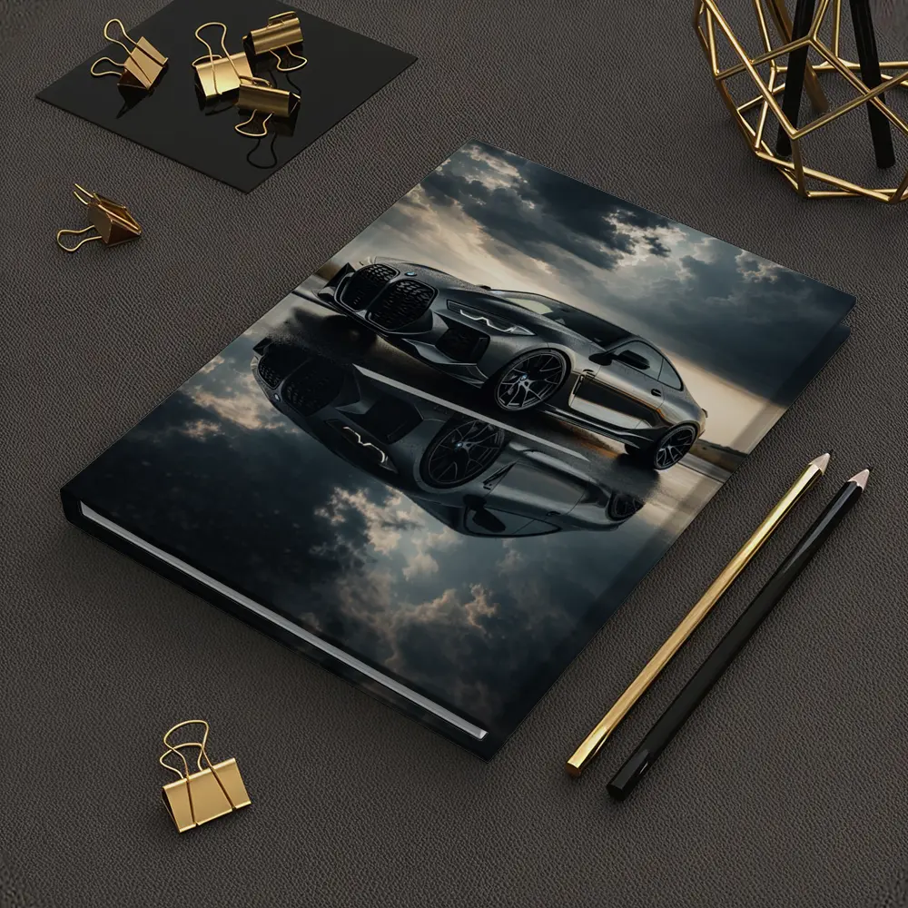 BMW M4 Black Coupe Stormy Sky Reflection – Notebooks