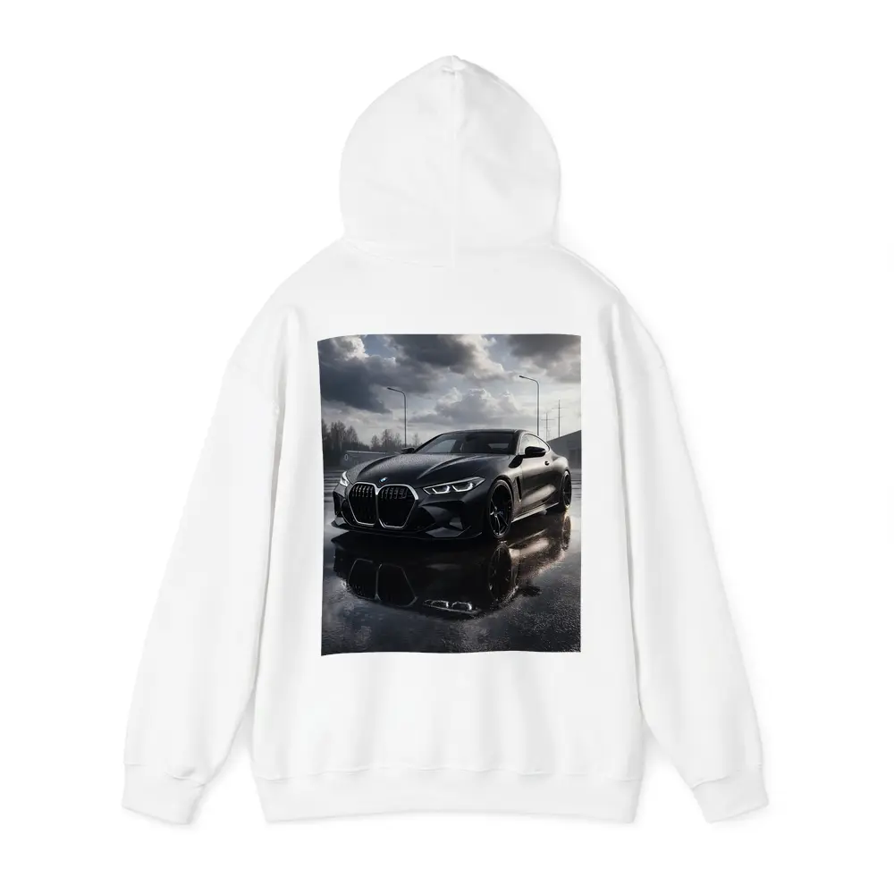 BMW M4 Black Wet Parking Lot Overcast – Hoodies