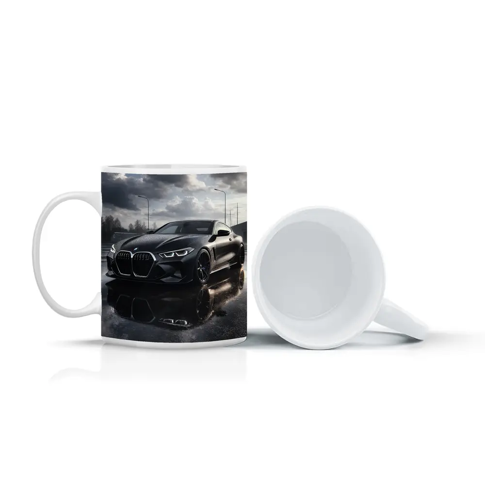 BMW M4 Black Wet Parking Lot Overcast – Mugs