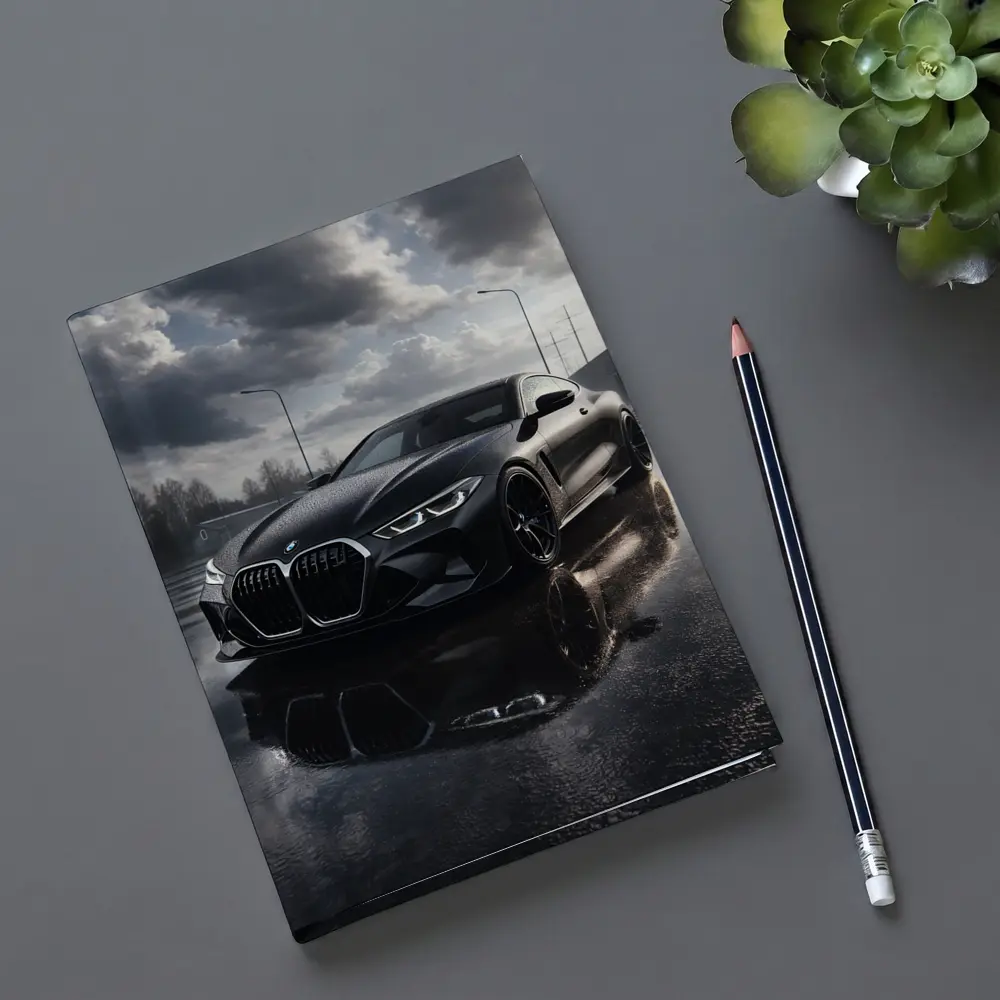 BMW M4 Black Wet Parking Lot Overcast – Notebooks