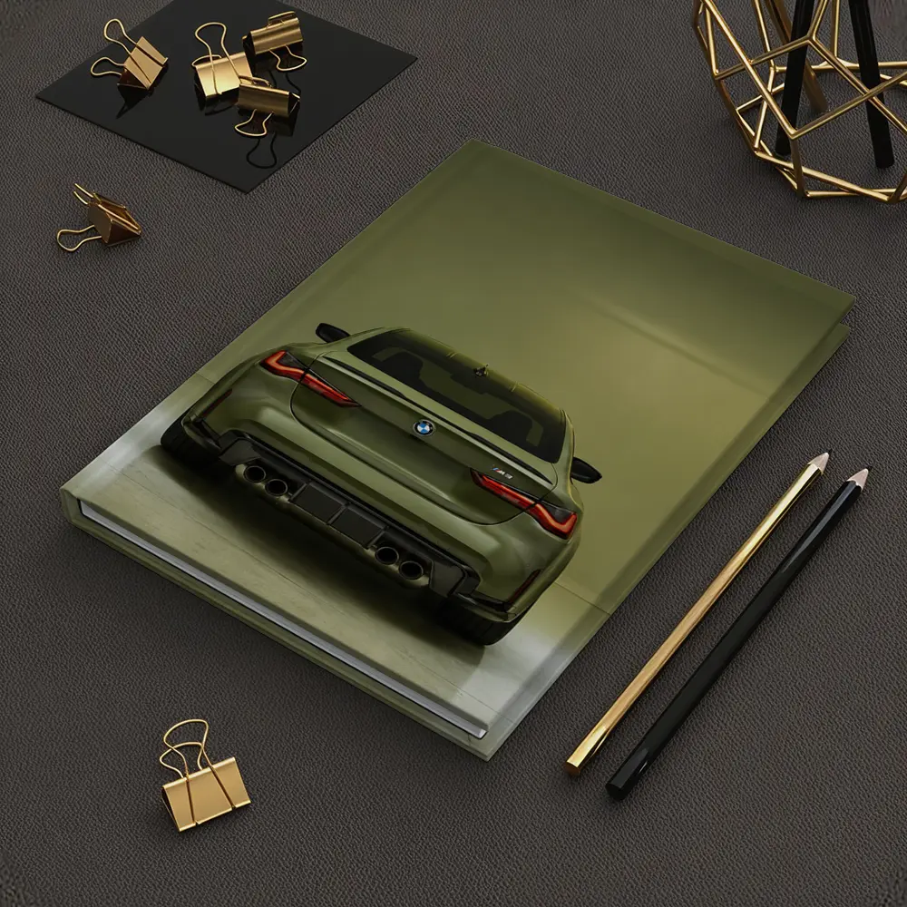 BMW M4 Rear View Olive Green Studio – Notebooks