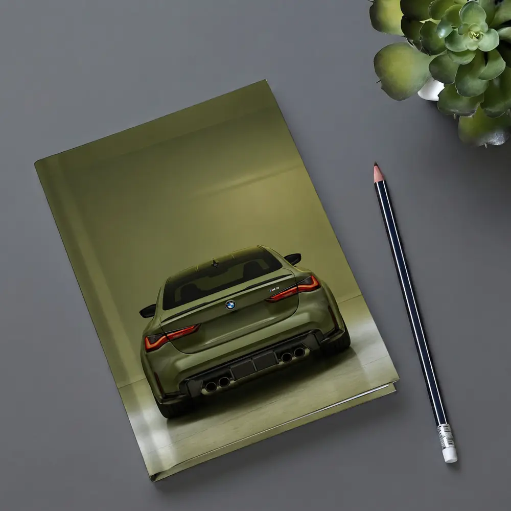 BMW M4 Rear View Olive Green Studio – Notebooks