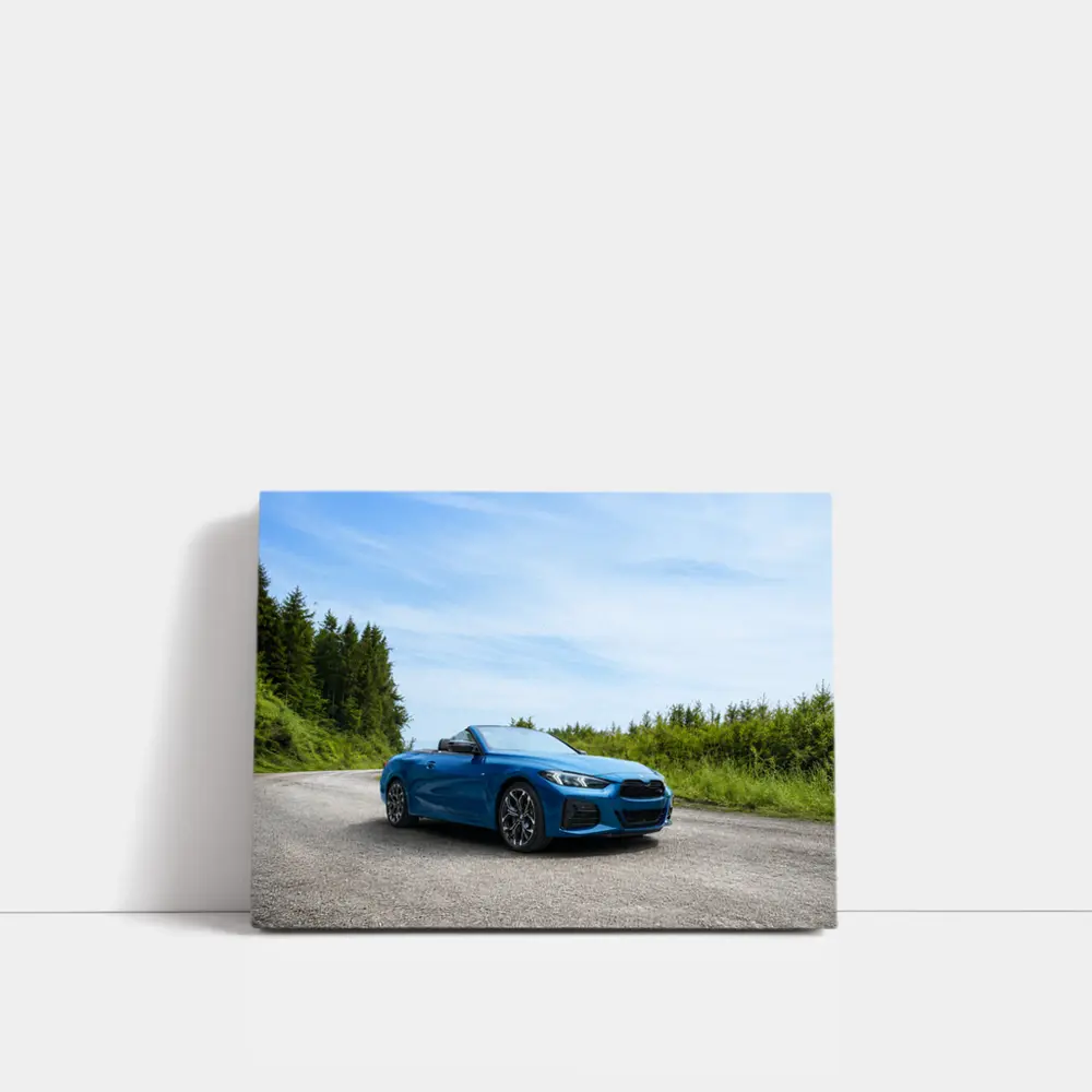 BMW M4 Convertible Blue Open Road – Wall Art