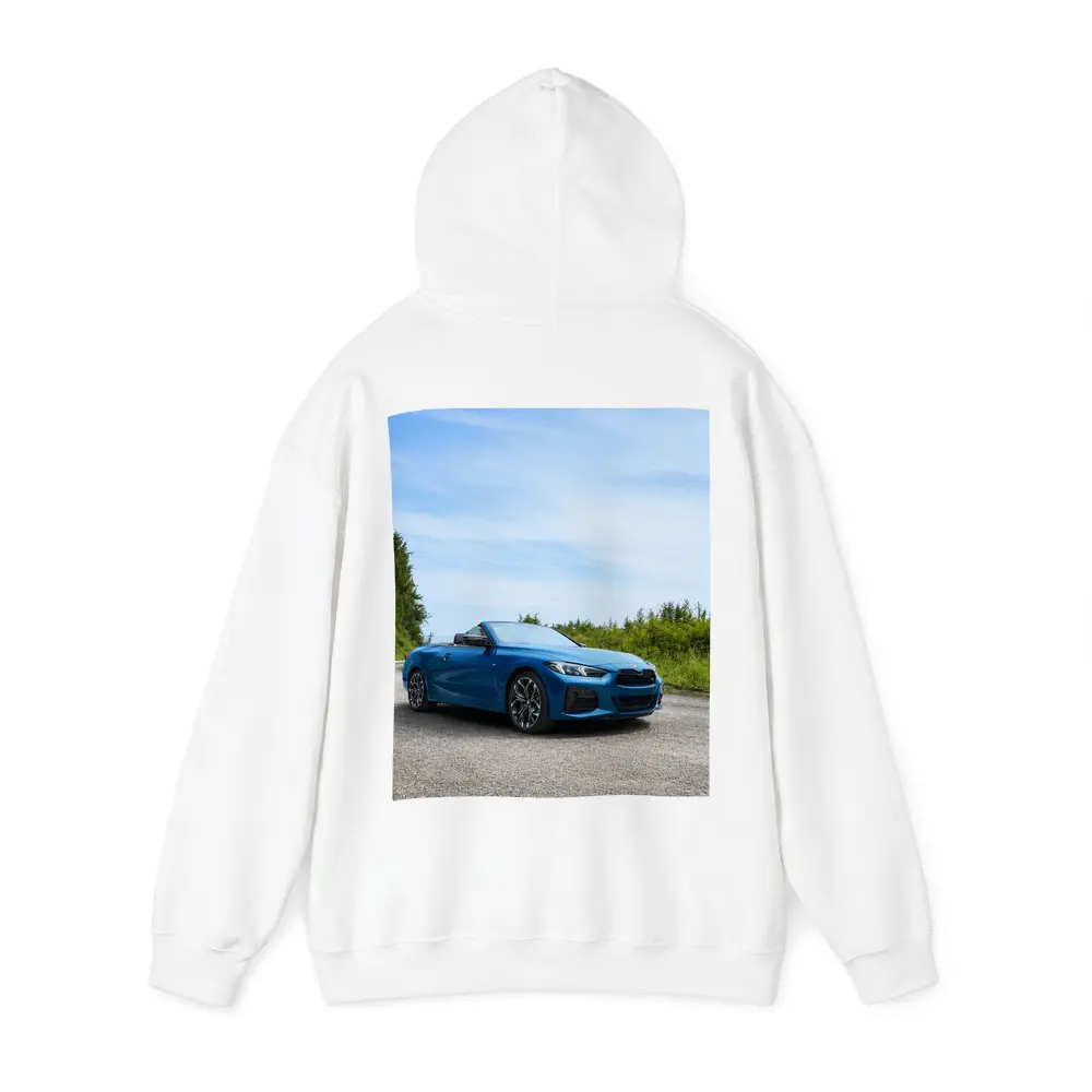 BMW M4 Convertible Blue Open Road – Hoodies