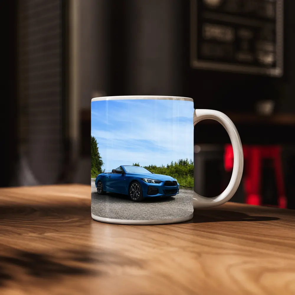 BMW M4 Convertible Blue Open Road – Mugs