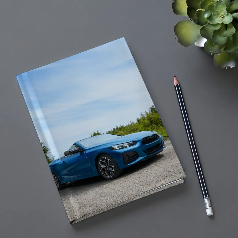 BMW M4 Convertible Blue Open Road – Notebooks