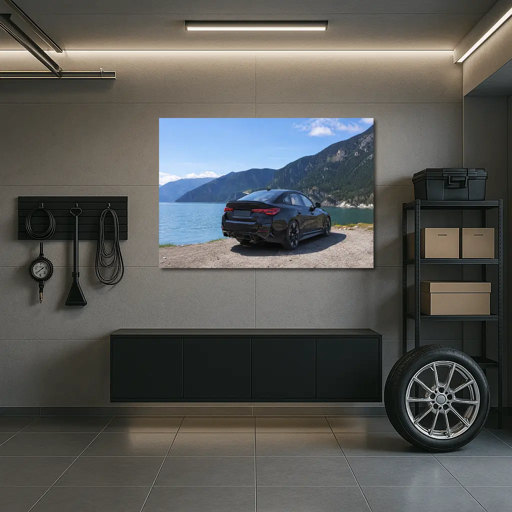 BMW M2 Gran Coupe Black Alpine Lake – Wall Art