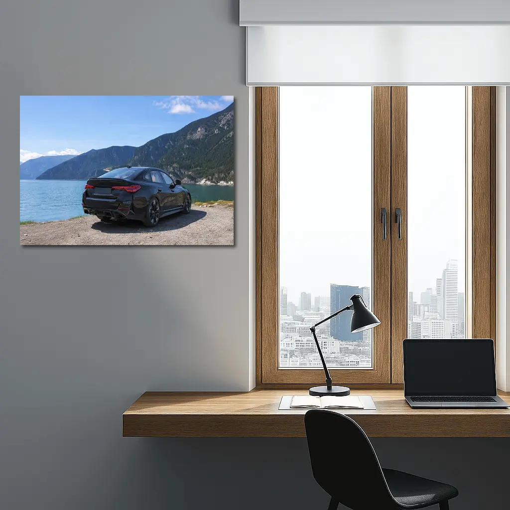 BMW M2 Gran Coupe Black Alpine Lake – Wall Art