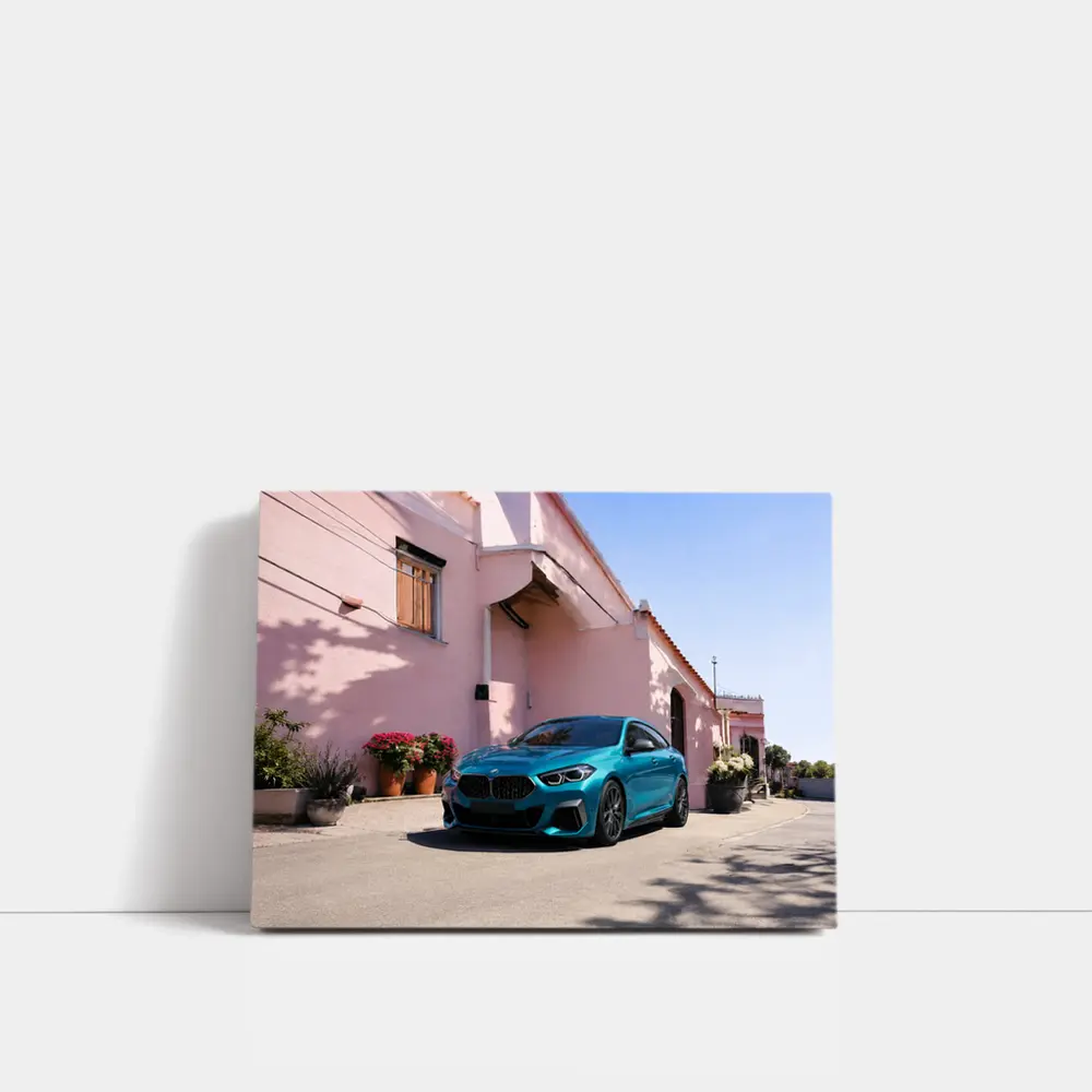 BMW M235i Gran Coupe Teal Mediterranean Street – Wall Art