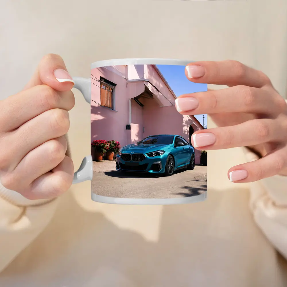 BMW M235i Gran Coupe Teal Mediterranean Street – Mugs