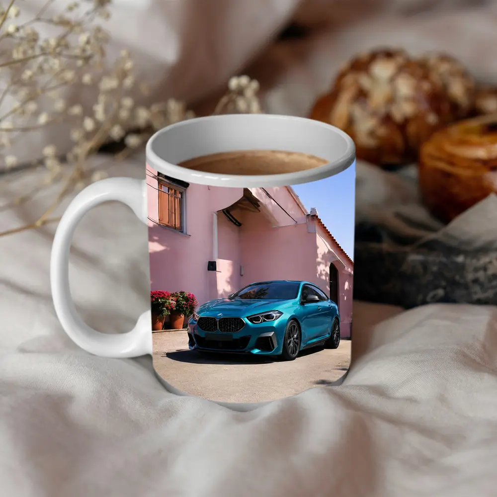 BMW M235i Gran Coupe Teal Mediterranean Street – Mugs
