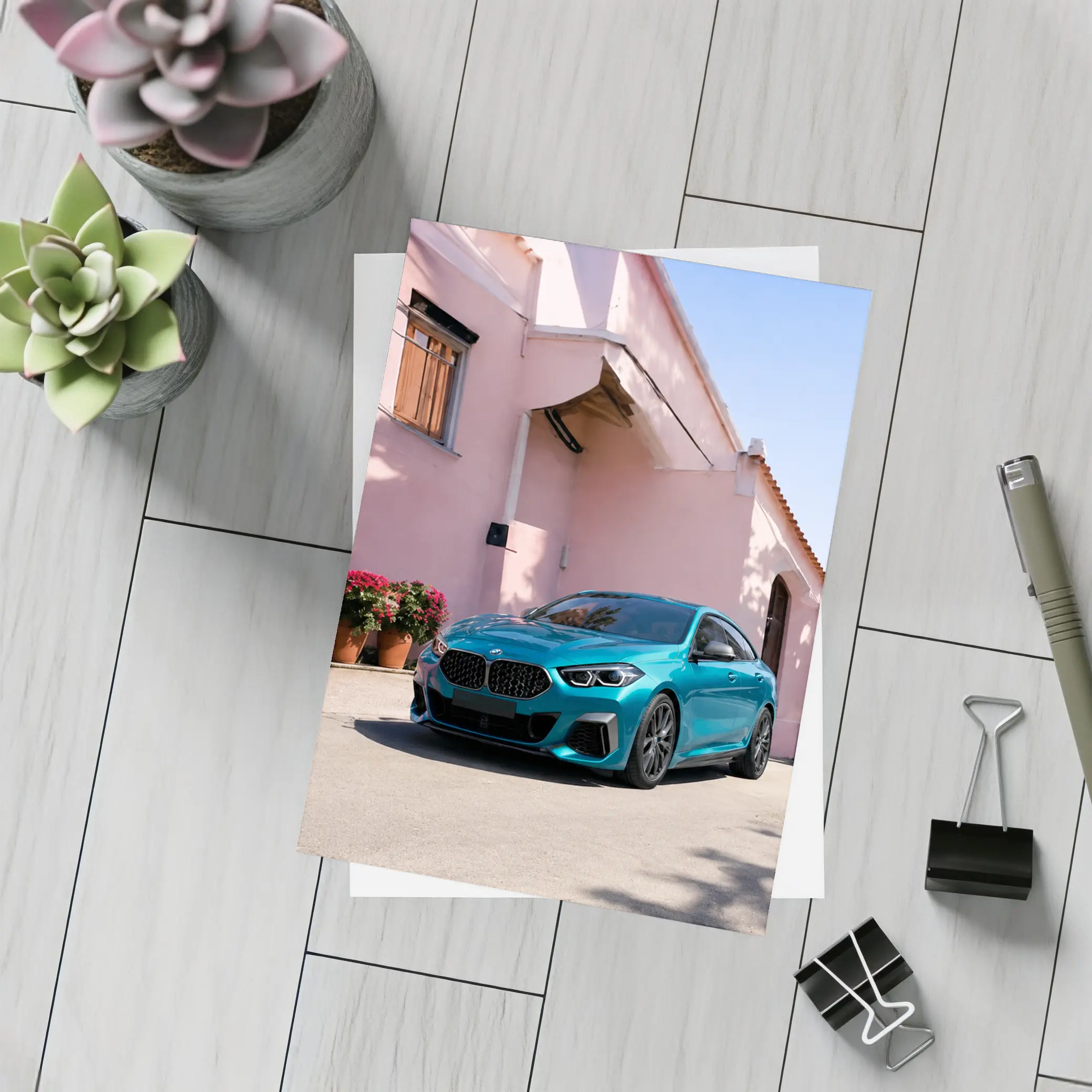 BMW M235i Gran Coupe Teal Mediterranean Street – Postcards