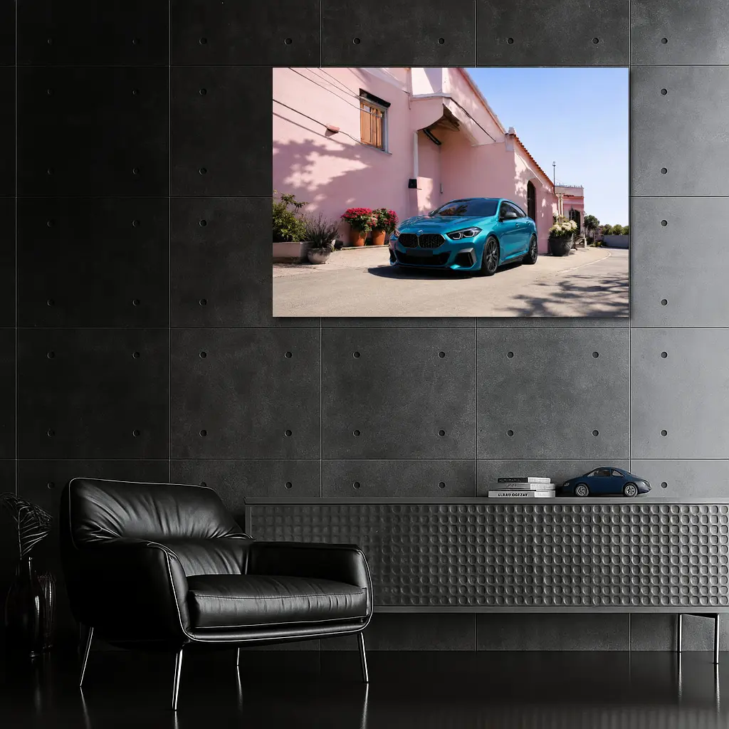 BMW M235i Gran Coupe Teal Mediterranean Street – Wall Art