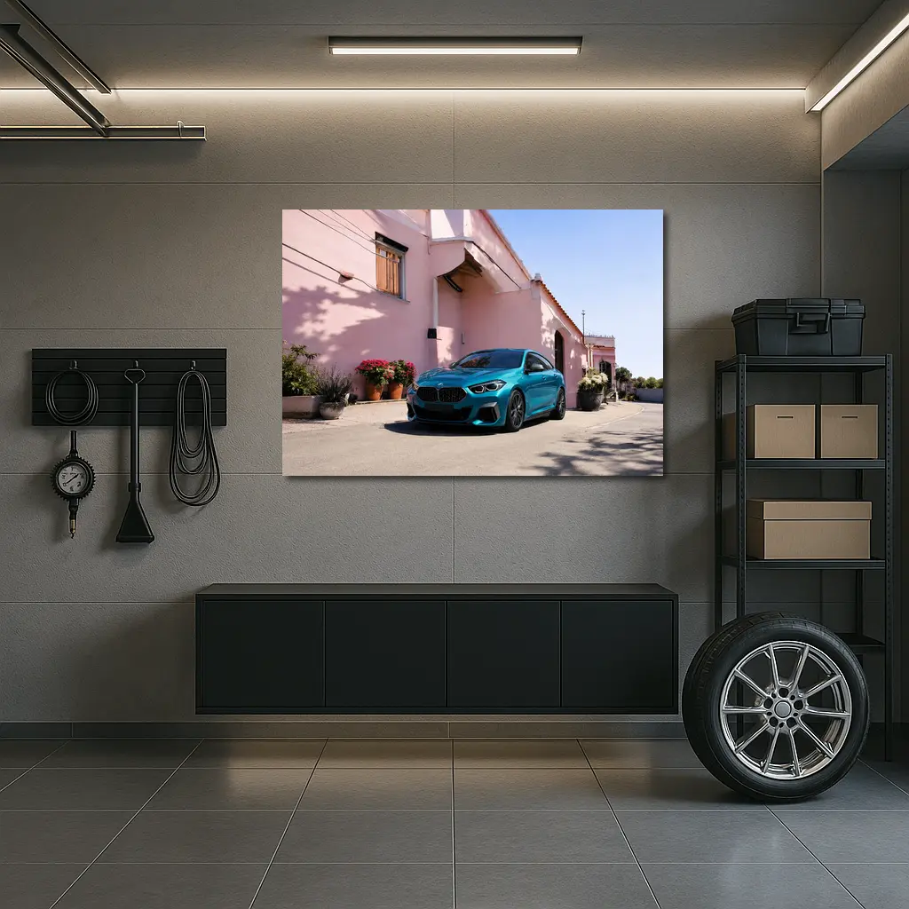 BMW M235i Gran Coupe Teal Mediterranean Street – Wall Art