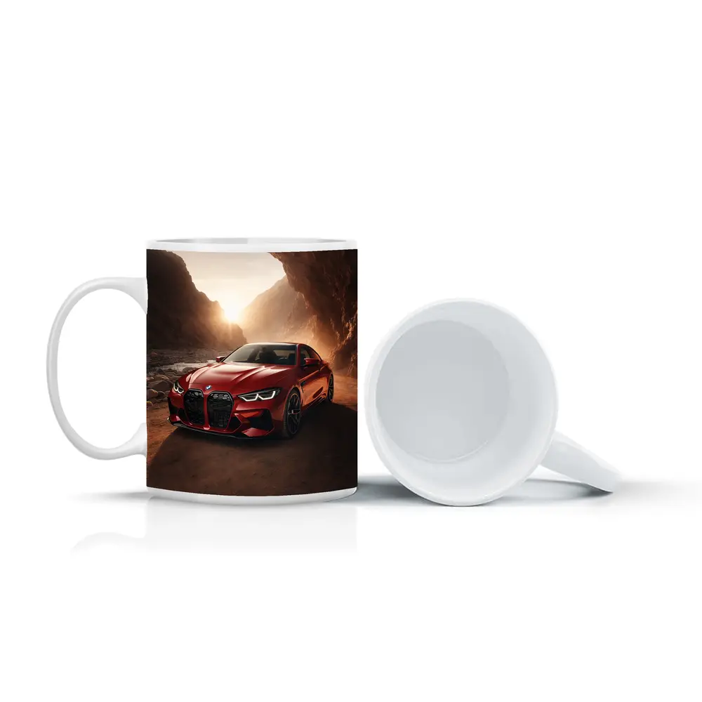 BMW M4 Red Coupe Canyon Desert Setting – Mugs